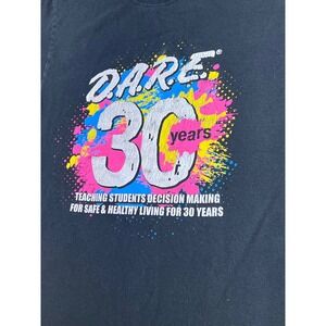 DARE 30 Years Anniversary T-Shirt Mens Small Black Neon Splatter Graphic Tee